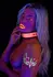 TABOOM Glow in the Dark Collar & Chain Leash - Vegan Leather, Adjustable