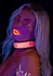 TABOOM Glow in the Dark Collar & Chain Leash - Vegan Leather, Adjustable
