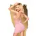 Penthouse Sweet & Spicy Rose Mini Dress Set S/M Pink Lace