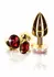 TABOOM Plug With Diamond Jewel L Gold Aluminium Red Crystal