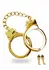 Ouch! Gold Plated Adjustable Bondage Handcuffs with Keys & Pouch