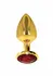 TABOOM Plug With Diamond Jewel S Gold Aluminium Red Crystal