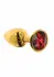 TABOOM Plug With Diamond Jewel S Gold Aluminium Red Crystal