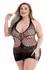 BACI Halter Mini Dress Black, QS - Mesh & Fishnet Design