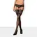 Obsessive Letica Stockings Black L/XL - Floral Lace Mesh Design
