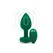 b-Vibe Vibrating Jewel Plug M/L Emerald - Silicone, 15 Modes, USB Rechargeable