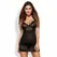 Obsessive Alluria Black Chemise & Thong S/M - Lace Mesh Lingerie Set