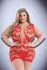 Baci Corset Front Lace Mini Dress Red - Sheer Patterned Design, QS