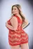 Baci Corset Front Lace Mini Dress Red - Sheer Patterned Design, QS