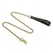 Coco de Mer Brown Leather Lead with Antique Brass Chain 43in