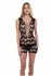 Baci Corset Front Lace Mini Dress Black OS - Sheer Patterned Design