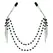 Sportsheets Sincerely Adjustable Black Jeweled Nipple Clips 41.9cm