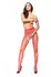 MissO P211 Red Sheer Tights with Open Gusset L/XL