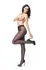 MissO P102 Black S/M Sheer Tights with Discreet Opening 40 DEN