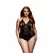 Baci Lace Bodysuit Black Queen Size - Elegant Floral Pattern Lingerie