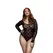 Baci Lace Cutout Teddy Black Queen Size - Elegant Open Back Bodysuit