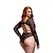 Baci Lace Cutout Teddy Black Queen Size - Elegant Open Back Bodysuit