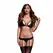 Baci Lacy Set Black - Bra with Garter and Open Panty, One Size