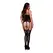 Baci Lace Bodystocking One Size Corset-Style Black Floral Mesh