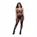 Baci Bodystocking Diamond Weave Floral Lace, Open Design, One Size