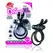 The Screaming O Ohare XL Black Dual Silicone Ring with Rabbit Ears