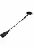 Crop Whip & Feather Tickler Dual-Sided PU Leather Black 38cm
