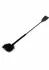 Crop Whip & Feather Tickler Dual-Sided PU Leather Black 38cm