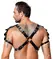 ZADO Men's Leather Chest Harness S-L Adjustable Black Buckle Design