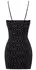 Cottelli PARTY Mini Dress M Black with Silver Zig-Zag Pattern Adjustable Straps