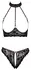 Cottelli LINGERIE Bra Set Open S Black Lace Rose Gold Accents