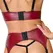 Cottelli LINGERIE Set Bra, Suspender Belt & String XL Dark Red/Black