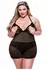 Baci 2 PCS. Eco Chemise and Panty Set Black Queen Size - Sustainable Elegance