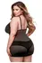 Baci 2 PCS. Eco Chemise and Panty Set Black Queen Size - Sustainable Elegance