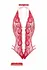 Christine Bodyset Renee Red - Elegant Lace Bodysuit, Open Crotch