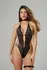 Christine Body Renee Black Floral Lace Open Design Bodysuit