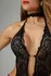 Christine Body Renee Black Floral Lace Open Design Bodysuit