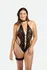 Christine Body Renee Black Floral Lace Open Design Bodysuit