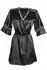 Christine le Duc Kimono Sensuality Satin Short Robe with Lace Accents
