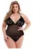 Baci Eco Lace & Mesh Teddy Black Queen Size - Sustainable Elegance