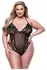 Baci Eco Lace & Mesh Teddy Black Queen Size - Sustainable Elegance