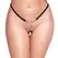 Cottelli LINGERIE String Flowers S-L Adjustable Black Rhinestone Detail