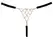 Cottelli LINGERIE Thong S-L Black Adjustable Rhinestone Detail