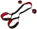 Bad Kitty Neck/Thigh Restraint Set Black-Red, Adjustable, PU Leather