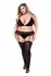 Baci ECO 3-Piece Lingerie Set Black - Bra, Garter & Panty, Queen Size