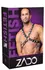 ZADO Leather Chest Harness Black - Adjustable X-Shape, Metal Studs S-L