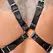 ZADO Leather Chest Harness Black - Adjustable X-Shape, Metal Studs S-L