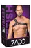 ZADO Men's Leather Harness XL-2XL Adjustable Black Cowhide Strap