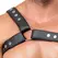 ZADO Men's Leather Harness XL-2XL Adjustable Black Cowhide Strap