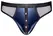 Svenjoyment Men's Thong XL Dark Blue with Net Inserts & Snap Detail