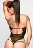 Kinky Diva Coquette Cupless & Crotchless Body Adjustable Straps Black Lingerie